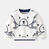 Sudadera de Moda Otoño 2025 para Niños Color Sólido Oso de Dibujos Animados Top Casual Cuello Redondo Algodón Manga Larga Suéter para Niños