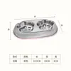Comedero para Gatos Tazón para Comida de Mascotas Acero Inoxidable 304 Comedero y Bebedero Integrado Doble Tazón Bebedero para Gatos Antiderrames