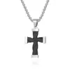 Collar Cruzado Eléctrico de Arena Creativa Retorcida Transfronterizo para Hombres Modernos, Moderno Collar Cruzado de Acero de Titanio Retro para Viajeros