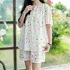 Pijama de Mujer Estilo Nuevo 2026, Ropa de Casa de Algodón y Seda Estilo Chino de Verano, Sensación Fresca y de Alta Gama, Se Puede Usar Afuera, Conjunto de Algodón y Seda Tallas Grandes