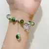 Nueva pulsera de esmalte de mariposa femenina ins nicho lujo ligero Mori azul marino cuentas de colores craqueladas hielo pulsera de amigas al por mayor