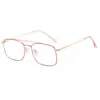 Gafas de lectura de marca BJYX, marco completo, caja de negocios, ultraligeras, ultratransparentes, de color sólido, de metal, de alta calidad, anti luz azul, espejo plano