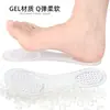 GEL feminino salto alto sapatos de camada única autoadesivos laváveis transparentes absorção de choque lenta pressão compras andando palmilha cortada