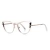 Pegamento dorado nuevos lentes anti luz azul 3127 tendencia sudamericana ojo de gato para mujer montura comercio exterior lente plana se puede equipar con miopía