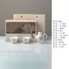 Conjunto de Chá Papoula Pintado à Mão Miyan - Uma Bule e Duas Xícaras em uma Caixa de Presente de Luxo, Perfeito para Beber Chá com um Amigo, Alto Valor Estético