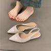 Mocasines Elegantes de Terciopelo Empalmado Estilo Francés Sandalias Brisa de Noche de Verano Moda 2025 Zapatos Femeninos Poco Profundos con Tira Trasera Suave