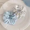 Acessórios de Cabelo Simples de Alta Qualidade Elástico de Cabelo Azul Creme com Bolinhas para Mulheres Estilo Coreano Estilo Preguiçoso Elástico de Cabelo para Rabo de Cavalo Baixo