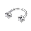 Pendientes de Aro para Nariz con Rosca Interna y Circonita en Forma de Corazón, Anillo de Herradura en Forma de C, Joyería para Piercings de Acero Inoxidable, Transfronterizos Europeos y Americanos