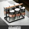 Juego para el Hogar de Vasos de Vidrio Estilo Tarjeta Borosilicato Alto Resistente al Calor Gran Capacidad Anillo de Madera de Gama Alta Taza de Té Antiescaldado