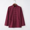 Traje Tang de manga larga de lino y algodón de estilo chino para hombre, abrigo con botones, camisa de Kung Fu, traje Hanfu Zen de estilo chino, top para mediana edad y ancianos, primavera