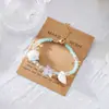 Pulsera de Conchas y Perlas Estilo Vacaciones de Playa Europeas y Americanas Transfronteriza, Pulsera Colorida de Piedras Mixtas Estilo Vacaciones para Mujeres