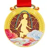 Medallas de competición de salto de cuerda para eventos deportivos, competiciones de equipo e individuales, premios al primer, segundo y tercer lugar, medallas de aleación de zinc para competición de salto de cuerda en el campus