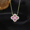 Collar Dazzling de Trébol de Cuatro Hojas de Plata de Ley 925 para Mujer, Lujo Ligero y Sensación de Alta Gama, Cadena para Clavícula de Flor Estilo Bosque de Verano, Artículo Popular de Celebridad de Internet