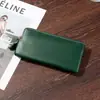 2025 Estilo Coreano Nova Carteira Longa de Couro Carteira Feminina Ultrafina Simples Casual com Zíper Porta-Celular Clipe de Couro Macio