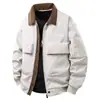 Jaqueta Aviador Retro Americana 2025 Masculina Primavera e Outono Popular Nova Jaqueta de Trabalho com Lapela