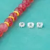 Plata de Ley S925 Separador de Rueda de Diamante Junta Cuerda Trenzada Hecha a Mano DIY Separador Cuentas Pulsera Collar Accesorios de Cuentas Material
