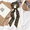 Bufanda Pequeña de Seda para Mujer Estilo Coreano Versátil Letra Geométrica Cinta Diadema Larga Estrecha Elegante de Moda Bufanda Decorativa Multifuncional