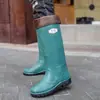 Sapatos de chuva transfronteiriços novos proteção do trabalho sola grossa 45CM extra altos masculinos resistentes ao desgaste antiderrapantes impermeáveis tubo longo sapatos d'água canteiro de obras