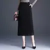Falda Recta de Longitud Media Simple y Elegante para Mujer Otoño/Invierno 2026 Nueva Cintura Alta Adelgazante Estilo con Abertura Elegante para el Trabajo Falda que se Ajusta a la Cadera