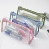Suministrado Directamente por el Fabricante, Estuche Transparente, Bolsa de Papelería para Estudiantes de Gran Capacidad, Bolígrafo de Moda Estilo Coreano, Bolígrafo Sencillo al por Mayor