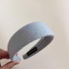 Diadema de lana de ala ancha elegante para otoño e invierno, para mujer, para salir, con pinzas para el cabello que combinan con todo, accesorios para el cabello, diadema de alta gama de color sólido, nuevo estilo