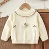 Conjunto de Suéter para Niñas 2026 Otoño/Invierno Nuevo Estilo para Niñas Lindo Cuello Redondo Tejido de Punto Trenzado Conejo Tejido Conjunto de Dos Piezas