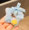 Novo Grampo de Cabelo de Gato Rosa de Pelúcia Estrela Outono Laço Xadrez Doce Estilo Menina Grampo Lateral Acessórios de Cabelo
