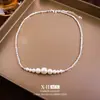 Collar de Plata y Perlas de Lujo Ligero Estilo Francés, Cadena Clavicular Exquisita de Gama Alta de Nicho, Collar Elegante Versátil de Moda para Mujeres