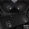 Conjunto de Almofadas para Assento de Carro de Três Peças, Universal para Todas as Estações, Capa de Assento de Linho, Almofada de Assento Meio-Cobertura, Almofada de Carro Fofa para o Inverno