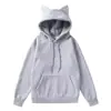 Moletom com capuz de fleece novo para primavera e outono, design de orelhas de gato, para homens e mulheres, hoodie casual fashion, comércio exterior da Amazon