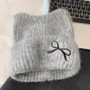 Gorro de Punto con Orejas de Gato para Mujer 2026 Nuevo Estilo de Invierno Versión Coreana Lindo Reduce la Edad Esquí Protección Cálida para los Oídos Sombrero de Lana