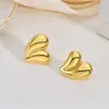 Pendientes de Cobre de Moda Europea y Americana Transfronterizos para Mujer, Pendientes Versátiles de Diseño Nicho, Joyería Vintage, con Forma de Corazón y Redondos