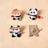 Broche de Panda Kung Fu Chino Dibujo Animado Tendencia Nacional Estilo Antiguo Cultura de Artes Marciales Insignia de Metal Accesorios para Bolsas Regalo de Viaje
