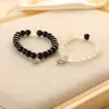 Amazon Pulsera de Piedra Natural Ojo de Tigre Ágata Caliente Tejida Acero Inoxidable Pulsera Magnética de Pareja Amor al por Mayor