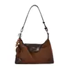 Bolsa de Axila Suede Retrô Feminina 2026 Nova Outono Casual Ombro Único Transversal Bolsa de Trabalho Mesclada