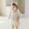 Bebê Pequeno Floral Jumpsuit Menina do bebê cem dias Banquete Roupas Aniversário da menina Foto Tirando Roupas Bolsa de Verão Fart Clothes