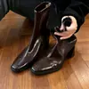 Botas de tornozelo femininas de salto alto 2026 outono e inverno pretas estilo francês salto grosso elásticas justas botas Botas Martin salto grosso botas de tornozelo de salto alto