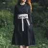Cinturão Vintage Versátil de Linho Cor Sólida para Mulheres, Cinto Largo de Linho Estilo Hanfu em Cinza Claro e Cinza Cauda de Peixe