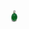 Collar de Plata de Ley S925 con Calcedonia Natural Verde Hielo Alto con Respaldo de Circonita Cúbica, Colgante Huevo de Paloma, Cadena de Clavícula de Alta Gama Regalo