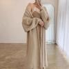 Cárdigan Chaqueta de Punto Grueso de Imitación Pura de Terciopelo de Visón de Invierno y Otoño Transfronterizo Holgado de Pierna Larga de Longitud Media para Mujer