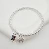 Pulseira Torcida Feita à Mão Yanyu Jiangnan Nova Chinoiserie Borracha Sólida Trançada com Seda Corda Torcida Galvanizada com Prata Pura 999 Pulseira para Homens e Mulheres