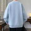 Nueva sudadera de otoño de talla grande, holgada, con cuello redondo, para hombres y adolescentes, top pullover de manga larga de moda estilo Hong Kong para primavera y otoño