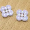 Botón de Resina con Estampado de Cuadros y Trébol de Cuatro Hojas Botón de Cuatro Agujeros Versátil para Ropa Camisa Chaqueta Botón de Accesorio DIY