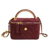Bolso de Mano Caja con Textura de Felpa Gamuzada Estilo Coreano Moda Cadena de Cuadrícula de Diamantes Bolso Cruzado de Hombro Ins Nicho Temperamento