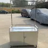 Carrito Pequeño Plegable con Puerta de Gabinete, Carrito Pequeño de Puesto, Vehículo Comercial, Industria de Snacks para Puestos Callejeros y Mercados Nocturnos, Fabricante Móvil