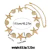 Cadena de cintura de metal estilo oceánico transfronteriza para mujer, accesorio de cinturón de cadena corporal con diseño de estrella de mar y concha de verano para la playa