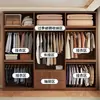 Armario para Dormitorio Principal del Hogar 2026 Modelo Nuevo Estilo Mid-Century Gabinete de Almacenamiento Segmentado Simple para Habitación de Alquiler Armario de Madera con Colgador