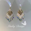 Brincos Turquesa Resistentes com Design de "Pena", Presilhas de Mosquito, Brincos Estilo Étnico Vintage para Mulheres