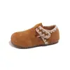 Sapatos Birkenstock para Meninas 2026 Novo Modelo Sapatos Infantis Solado Macio Sapatos de Couro Primavera e Outono Sapatos de Princesa para Bebês Estilo Coreano Modernos para Meninas Pequenas