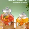 Botella de vidrio para licor infusionado con grifo, barril de cerveza, refrigerador de bebidas de té de frutas, jarra de agua fría, popular contenedor de cola para jugo